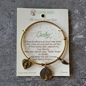 Earth Angel Goldtone Expandable Bracelet